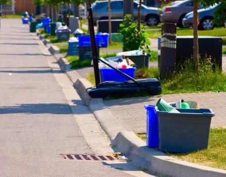 Residential builders clearing construction waste